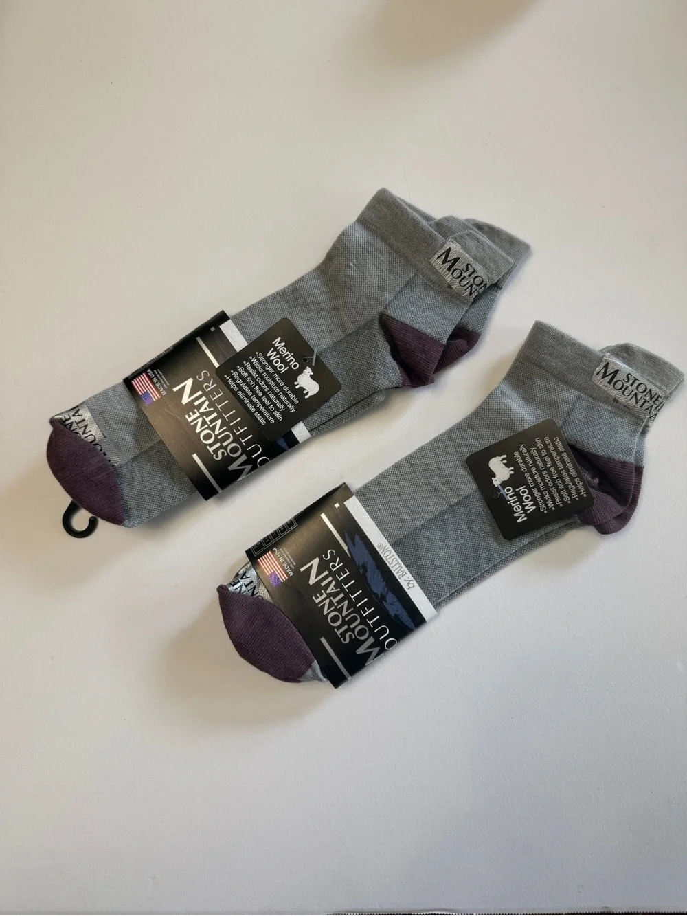 Merino Wool Socks 2 Pair Lg IRREGULAR NWT Made USA, Men LG